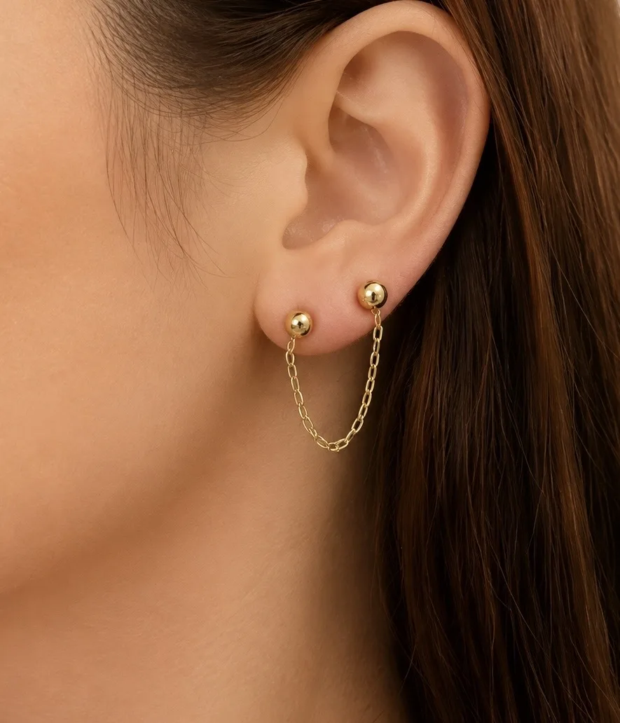 Brinco Ear Line Esfera Minimalista Elegante